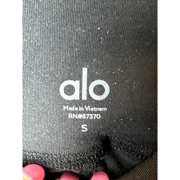 Alo Black Grey Athletic Ribbed Leggings Women's Size S NWOT - Picture 5 of 6